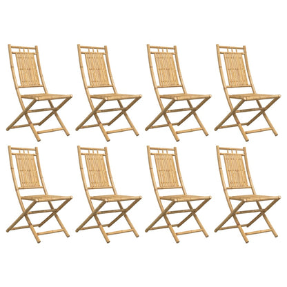 8-Piece Bamboo Folding Garden Chairs Set - Durable & Stylish