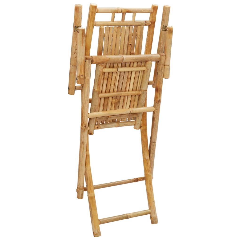 Set of 6 Bamboo Folding Garden Chairs - 53x66x99 cm, Natural Elegance