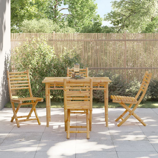 Bamboo Folding Garden Chairs Set of 4 - 43x54x88 cm