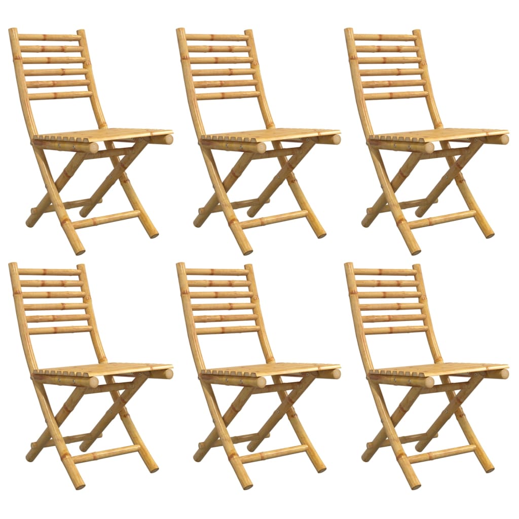 6-Piece Bamboo Folding Garden Chairs Set, 43x54x88 cm