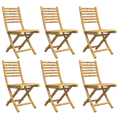 6-Piece Bamboo Folding Garden Chairs Set, 43x54x88 cm