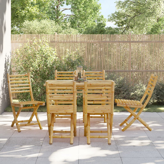 6-Piece Bamboo Folding Garden Chairs Set, 43x54x88 cm