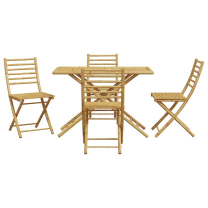 5 Piece Garden Dining Set Bamboo