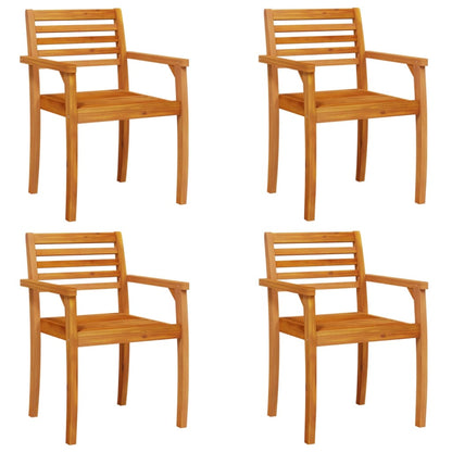 Solid Acacia Wood Garden Chairs 4-Piece Set (59x55x85 cm)