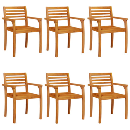 6-Piece Solid Acacia Wood Garden Chairs 59x55x85 cm