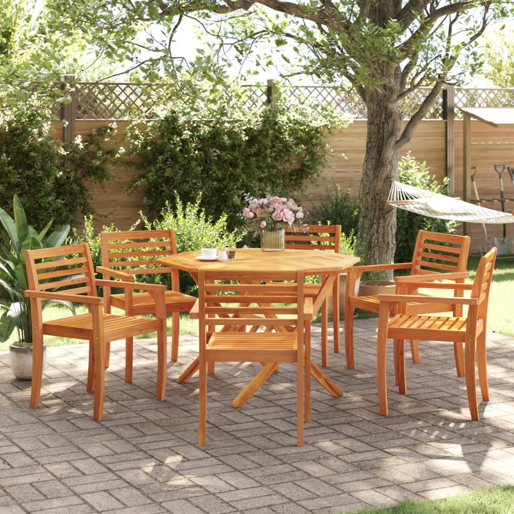 6-Piece Solid Acacia Wood Garden Chairs 59x55x85 cm