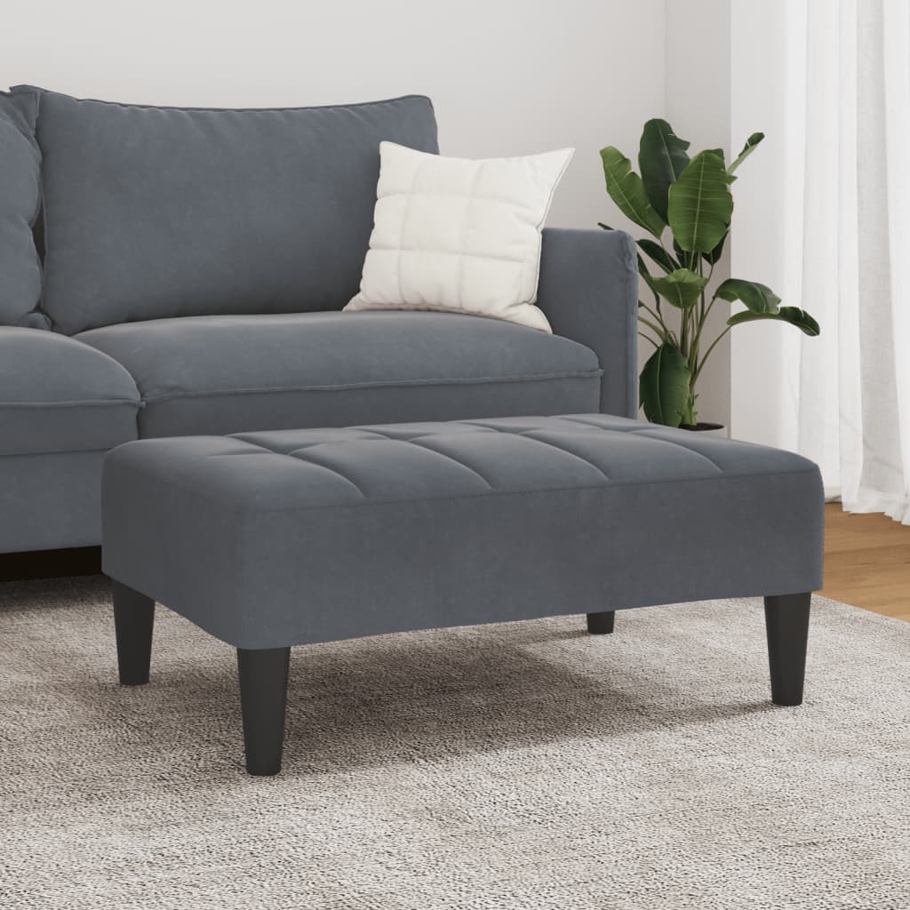Footstool Dark Grey 77x55x31 cm Velvet
