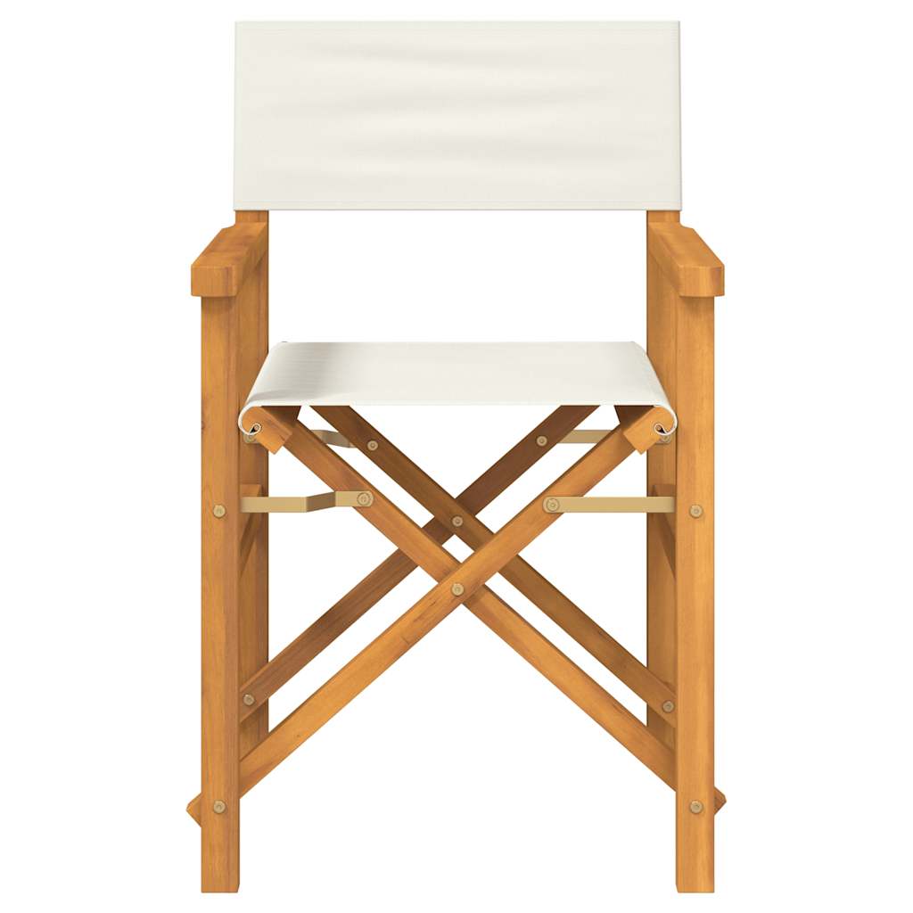 Cream Solid Wood Teak Folding Director's Chair - Elegant & Durable