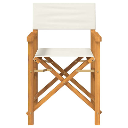 Cream Solid Wood Teak Folding Director's Chair - Elegant & Durable
