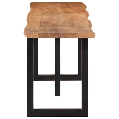 Stylish 160 cm Solid Acacia Wood & Steel Bench