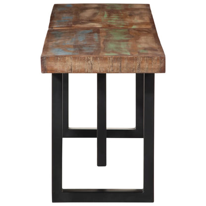 Solid Wood & Steel Bench - 160 cm Reclaimed Style