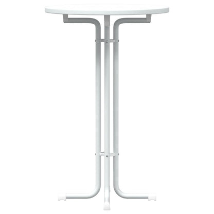 Round White Dining Table Ø70x110 cm - Engineered Wood & Steel