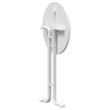 Round White Dining Table Ø70x110 cm - Engineered Wood & Steel