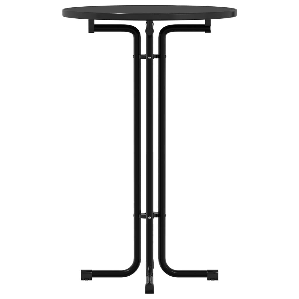 Round Black Dining Table Ø70x110 cm | Engineered Wood & Steel