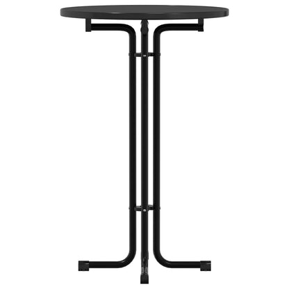 Round Black Dining Table Ø70x110 cm | Engineered Wood & Steel