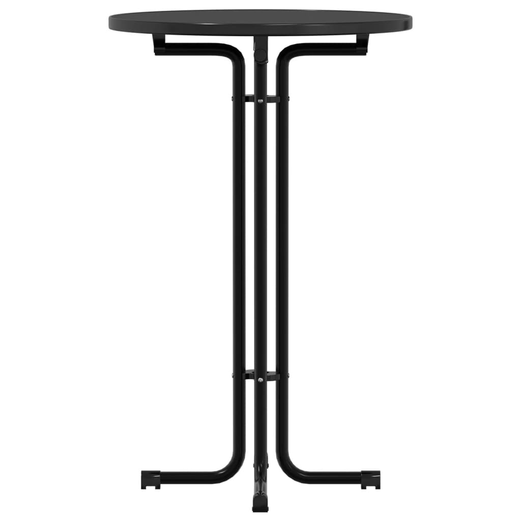 Round Black Dining Table Ø70x110 cm | Engineered Wood & Steel