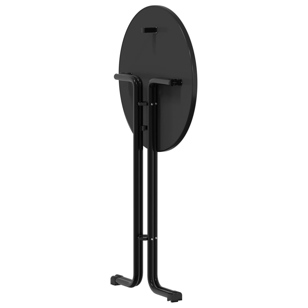 Round Black Dining Table Ø70x110 cm | Engineered Wood & Steel