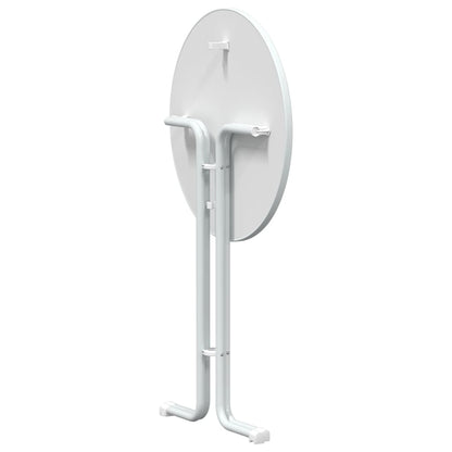 White Round Dining Table Ø80x110 cm - Engineered Wood & Steel