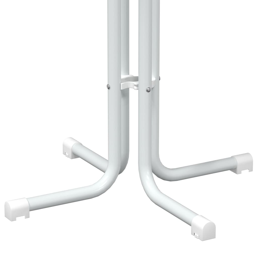 White Round Dining Table Ø80x110 cm - Engineered Wood & Steel