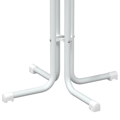 White Round Dining Table Ø80x110 cm - Engineered Wood & Steel