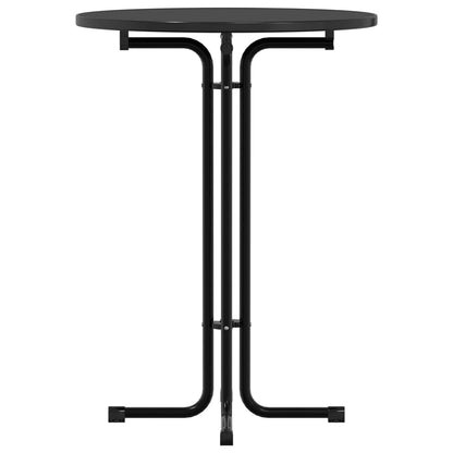 Dining Table Black Ø80x110 cm Engineered Wood and Steel