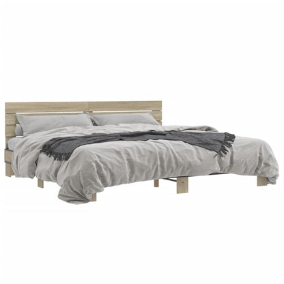 Bed Frame without Mattress Sonoma Oak 200x200 cm
