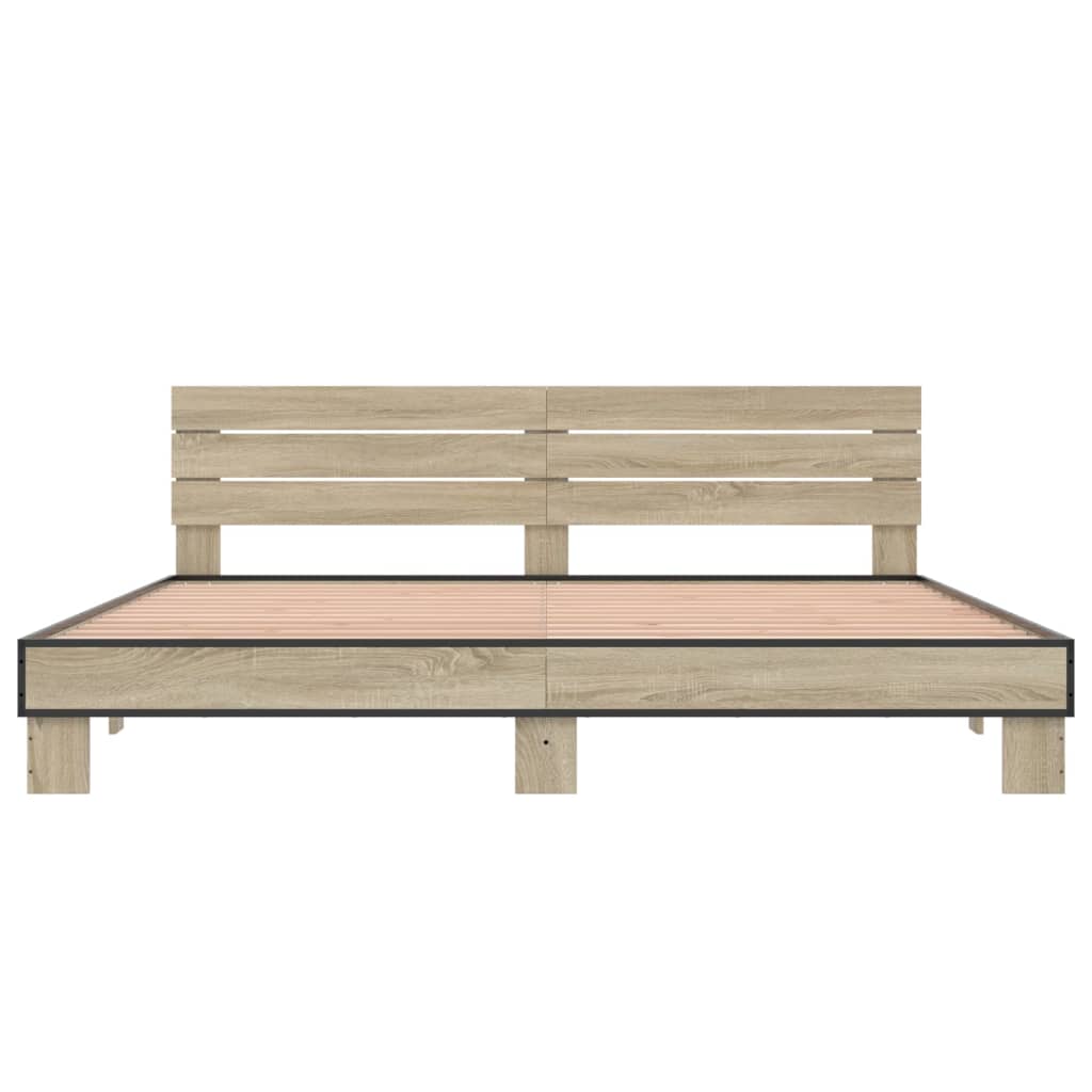 Bed Frame without Mattress Sonoma Oak 200x200 cm