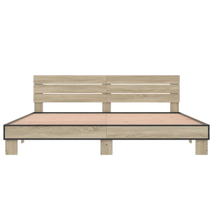 Bed Frame without Mattress Sonoma Oak 200x200 cm