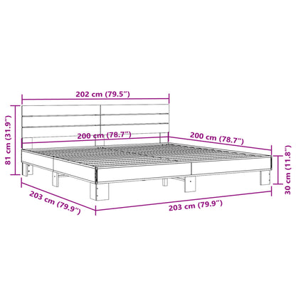 Bed Frame without Mattress Sonoma Oak 200x200 cm