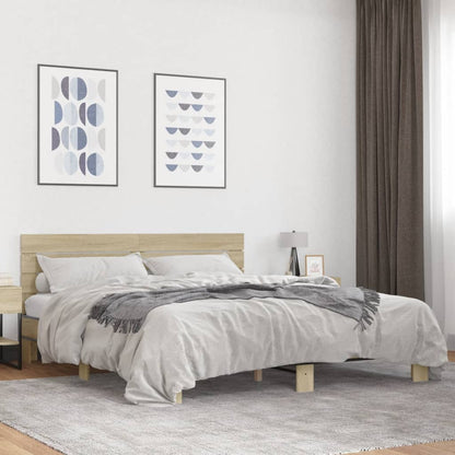 Bed Frame without Mattress Sonoma Oak 200x200 cm