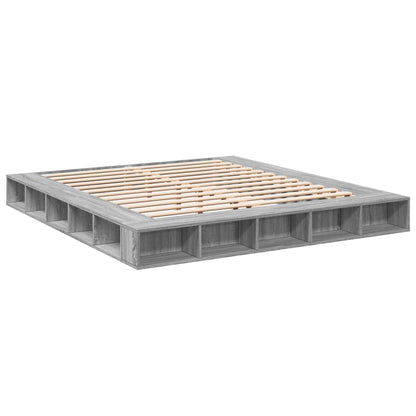 Bed Frame without Mattress Grey Sonoma 180x200 cm Super King