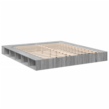 Bed Frame without Mattress Grey Sonoma 180x200 cm Super King