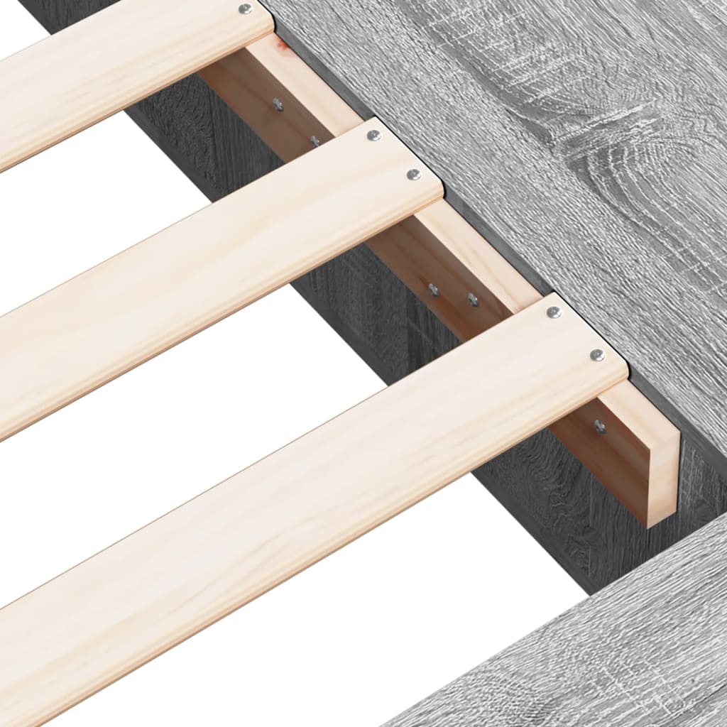 Bed Frame without Mattress Grey Sonoma 180x200 cm Super King