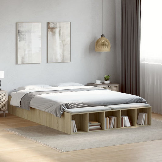 Bed Frame without Mattress Sonoma Oak 160x200 cm