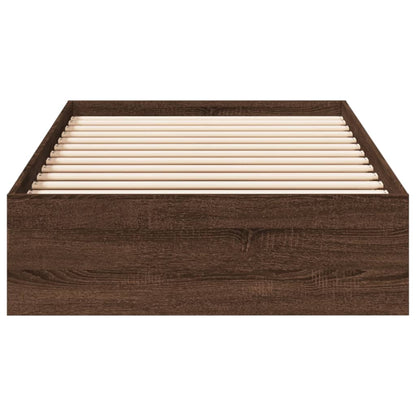 Bed Frame with Drawers without Mattress Brown Oak 100x200 cm