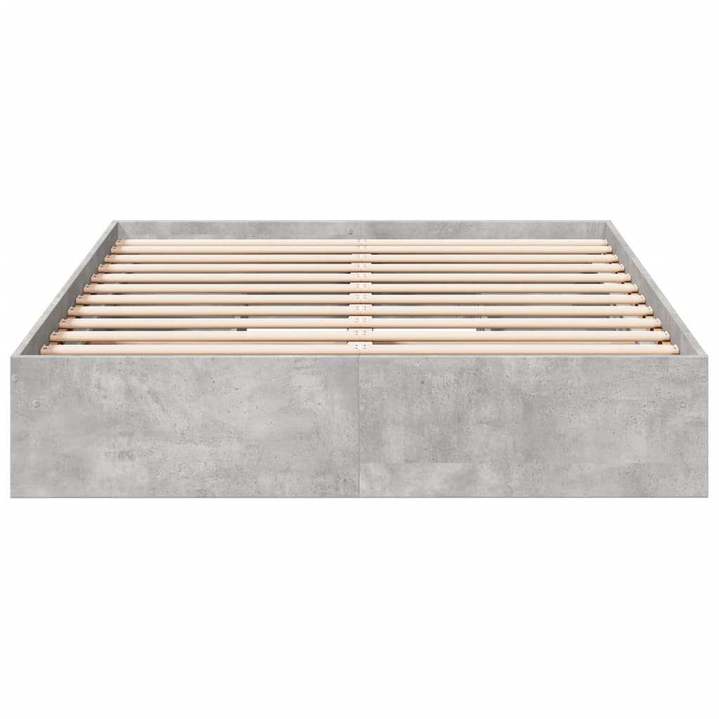Bed Frame with Drawers without Mattress Concrete Grey 140x190 cm