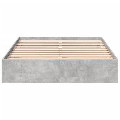 Bed Frame with Drawers without Mattress Concrete Grey 140x190 cm