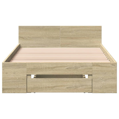 Bed Frame with Drawer without Mattress Sonoma Oak 90x190 cm Single