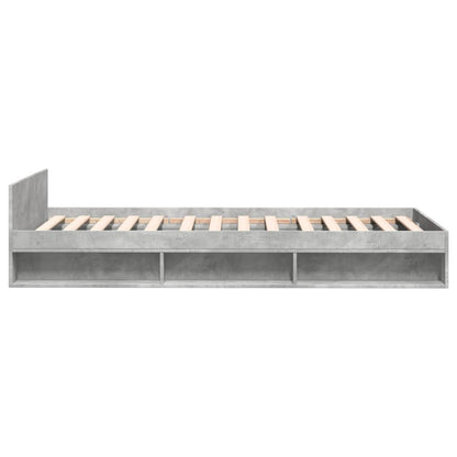 Bed Frame with Drawer without Mattress Concrete Grey 90x190 cm Single