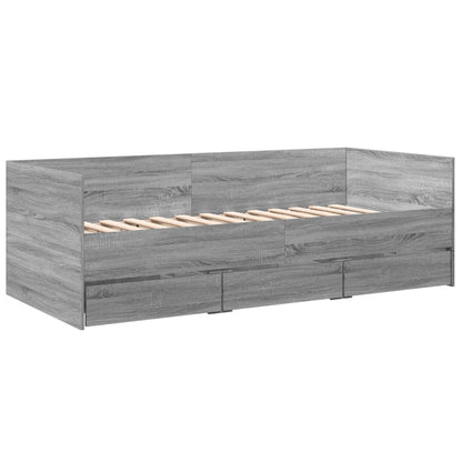 Daybed with Drawers without Mattress Grey Sonoma 90x200 cm