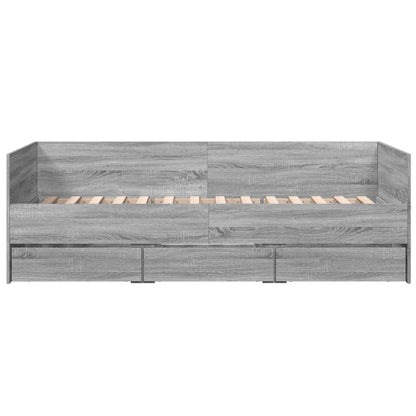 Daybed with Drawers without Mattress Grey Sonoma 90x200 cm