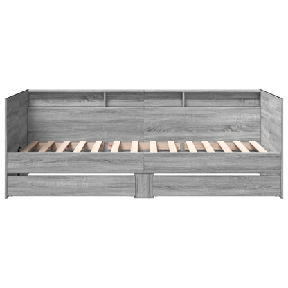 Daybed with Drawers without Mattress Grey Sonoma 90x190 cm Single