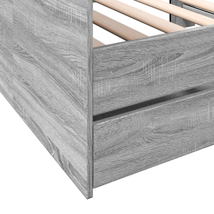 Daybed with Drawers without Mattress Grey Sonoma 90x190 cm Single