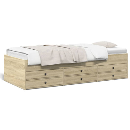Daybed with Drawers without Mattress Sonoma Oak 100x200 cm