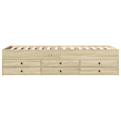 Daybed with Drawers without Mattress Sonoma Oak 100x200 cm