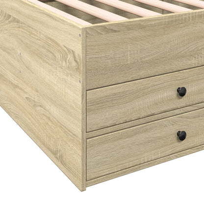 Daybed with Drawers without Mattress Sonoma Oak 100x200 cm