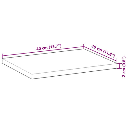 Natural Acacia Floating Shelf 40x30x2 cm - Untreated Solid Wood