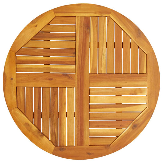 Round Solid Acacia Wood Table Top Ø80x2.2 cm - Natural Finish