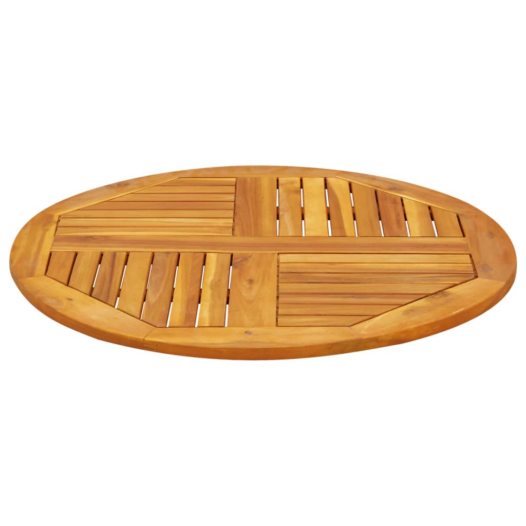 Round Solid Acacia Wood Table Top Ø80x2.2 cm - Natural Finish