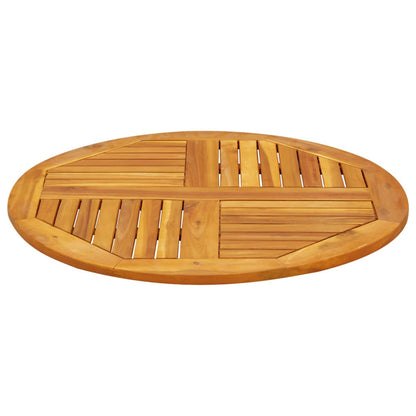 Round Solid Acacia Wood Table Top Ø80x2.2 cm - Natural Finish